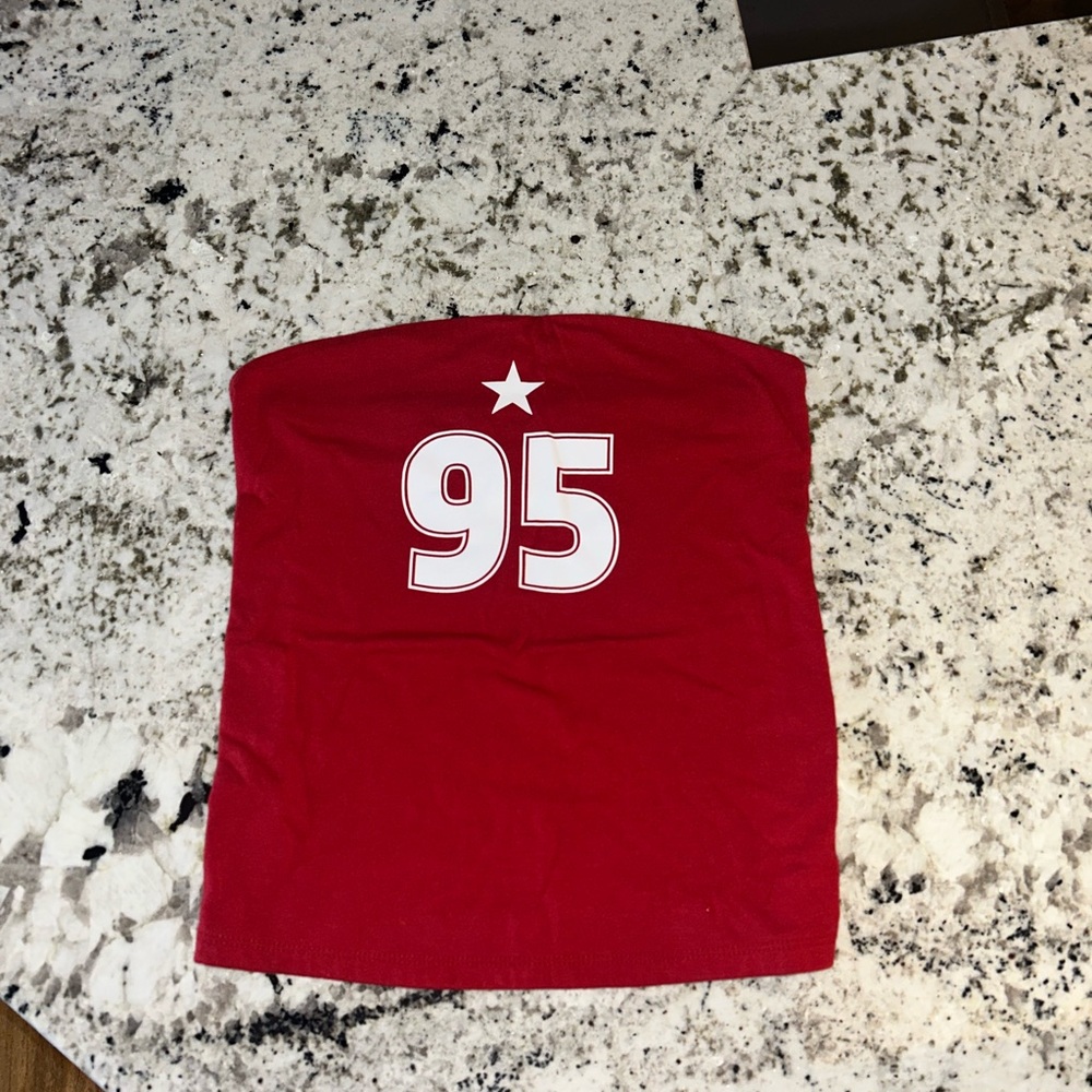 Target Red Crop Top with White Print
